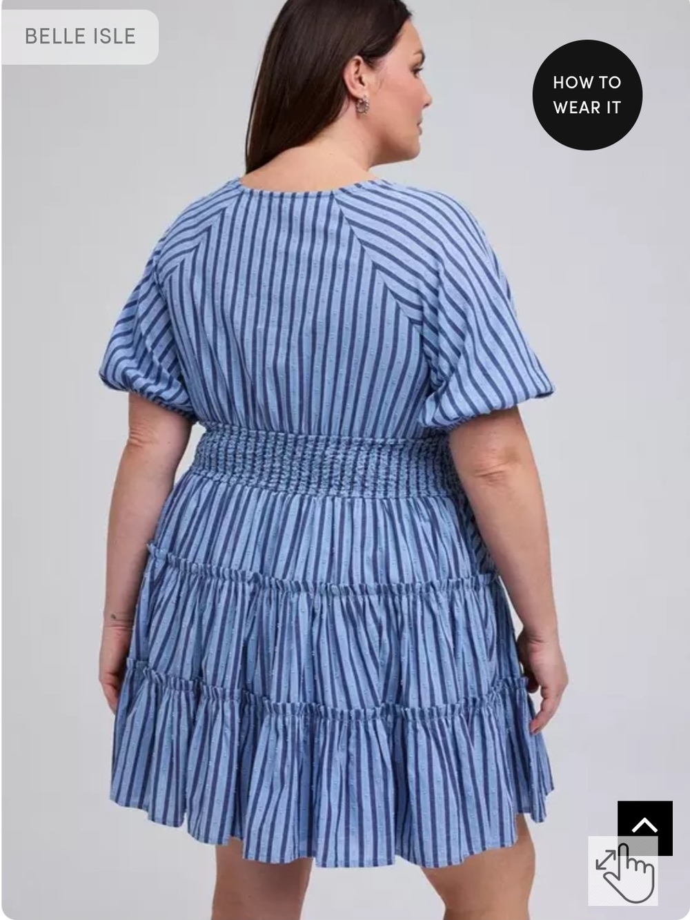 torrid Blue Striped Smocked Mini Dress - Picture 4 of 4